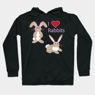 Wildlife design, rabbit, I Love Rabbits Hoodie